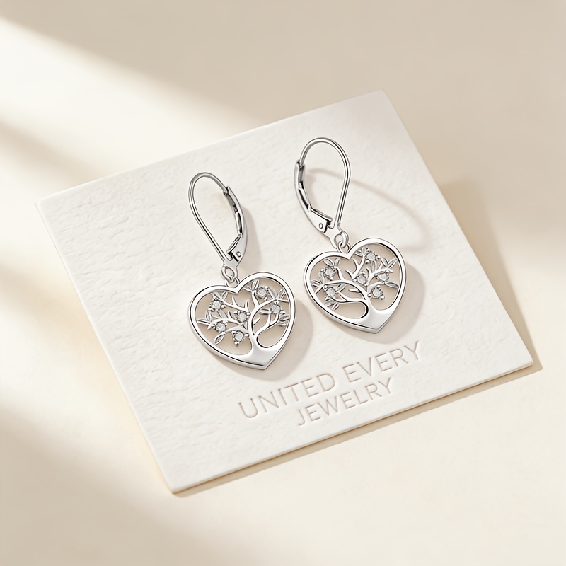Women's Heart-Shaped Hanging Earrings, Elegant & Easy